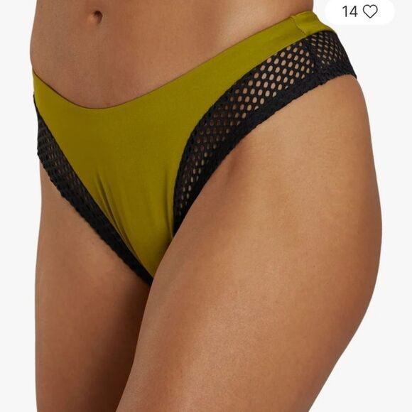 Nike Women's Explore Cheeky Sling Bikini Bottom In Moss Size Large - Picture 11 of 11